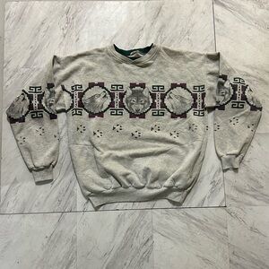 VTG Art Unlimited Sportswear Sweatshirt Wolf Graphic AOP Wrap Around Print